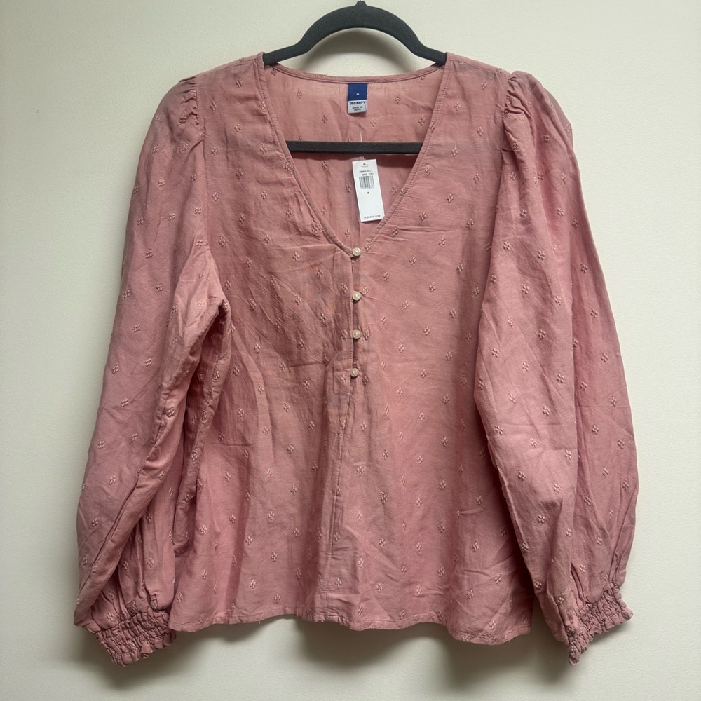 NWT Old Navy Dusty Pink Blouse Size M